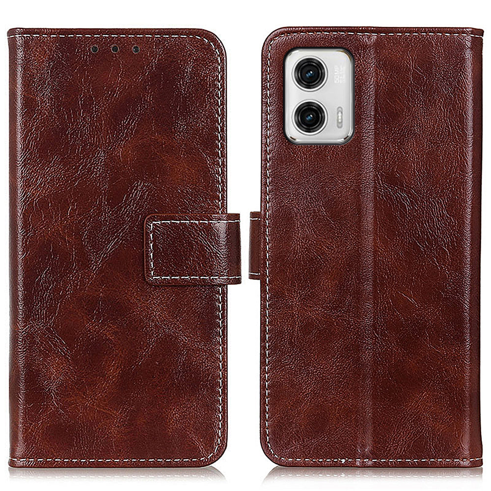 For Motorola Moto G73 5G Retro Crazy Horse Texture Phone Case PU Leather Wallet Phone Stand Cover For Motorola Moto G73 5G Retro Crazy Horse Texture Phone Case PU Leather Wallet Phone Stand Cover